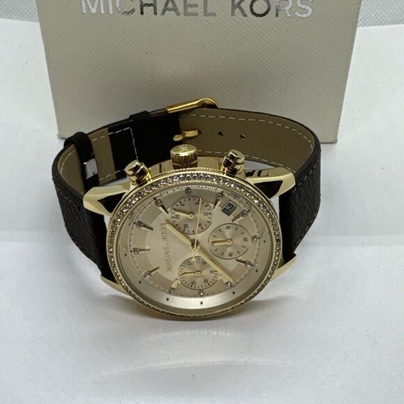 Michael Kors Ritz MK6356 Women\'s Black Leather Analog Dial Quartz Watch JNA90 main image 6